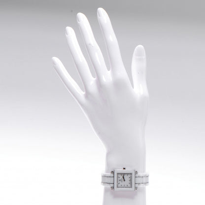 Fendi Stainless Steel Ceramic Diamond Bezel 25mm Quadro Quartz Watch White 2 of 5