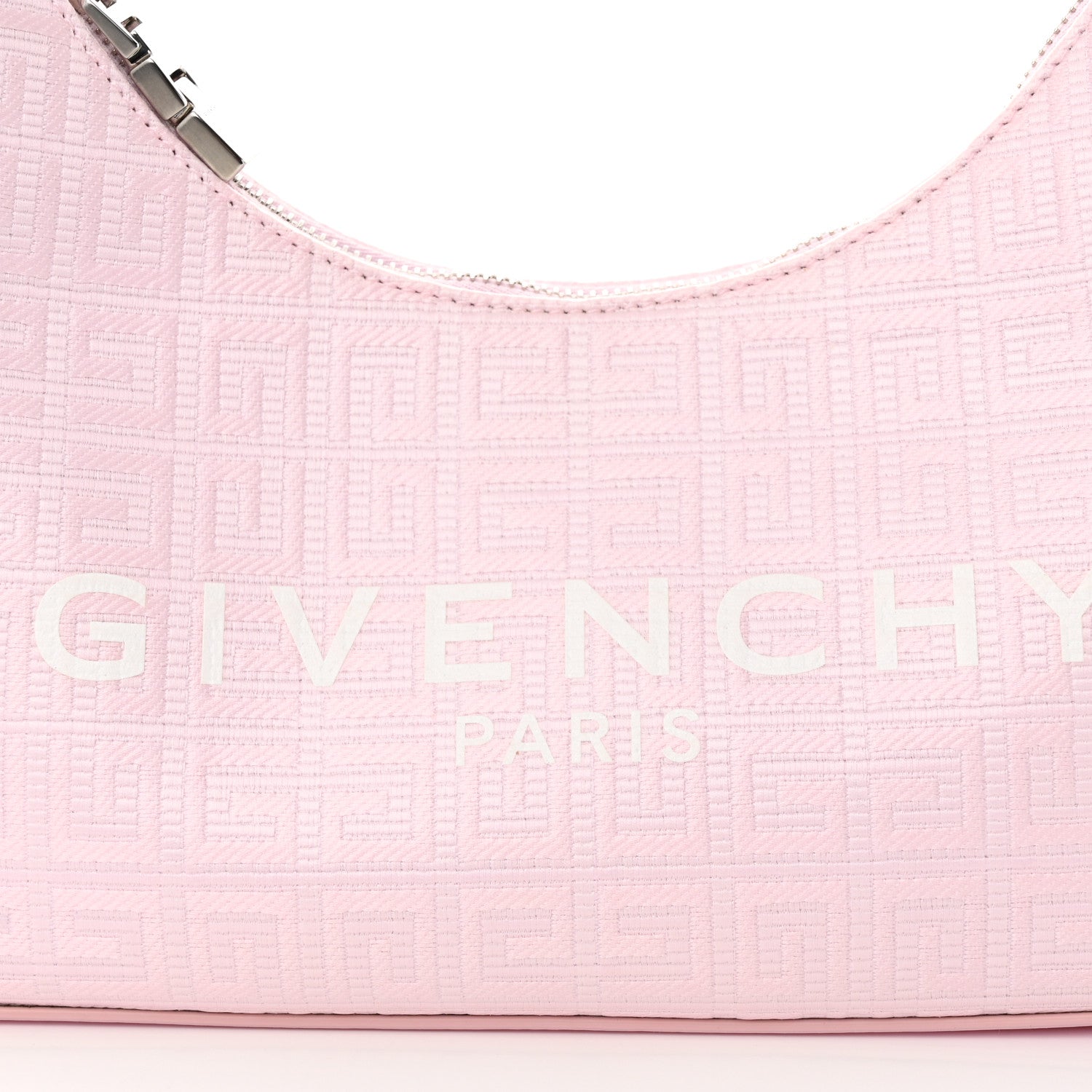 Givenchy Coated Canvas Logo 4G Embossed Small Moon Cut Out Shoulder Bag Blossom Pink 8 of 10