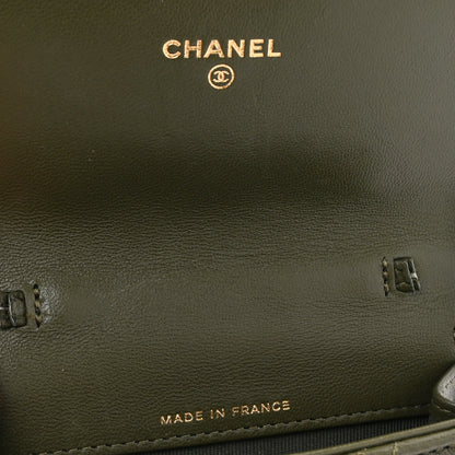 Chanel Lambskin Quilted Small Flap Zip Wallet Dark Green 7 of 8