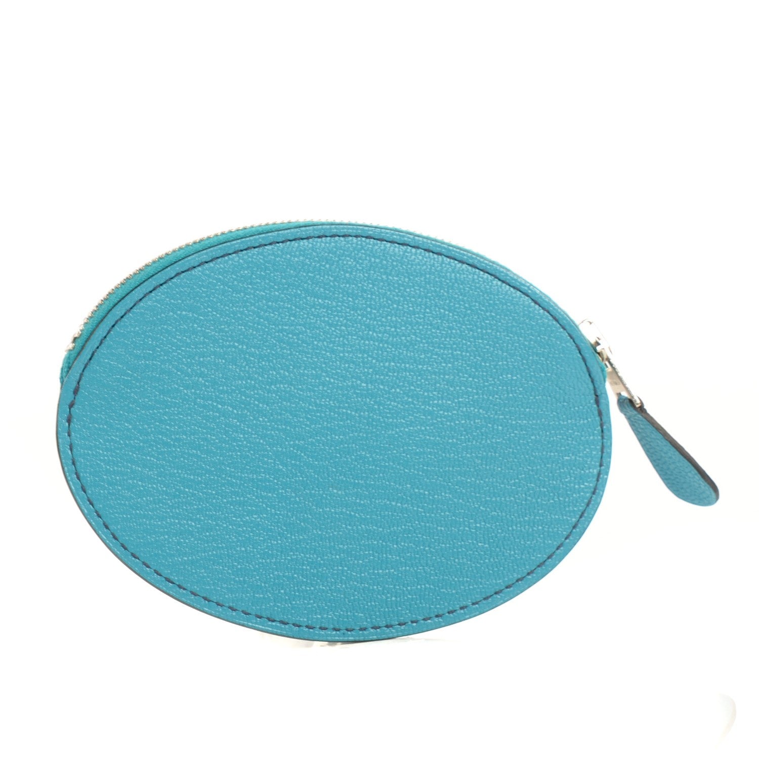 Hermes Chevre Mysore Evelyne Coin Purse Turquoise Bleu Saphir 5 of 11