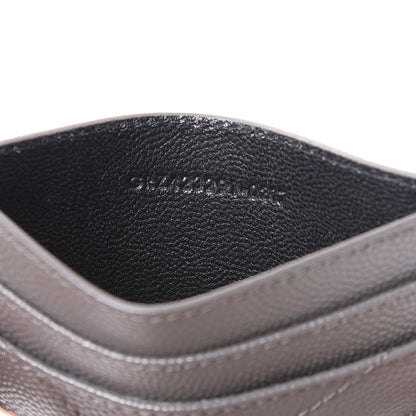 Saint Laurent Grain De Poudre Matelasse Chevron Monogram Credit Card Case Coal 9 of 10