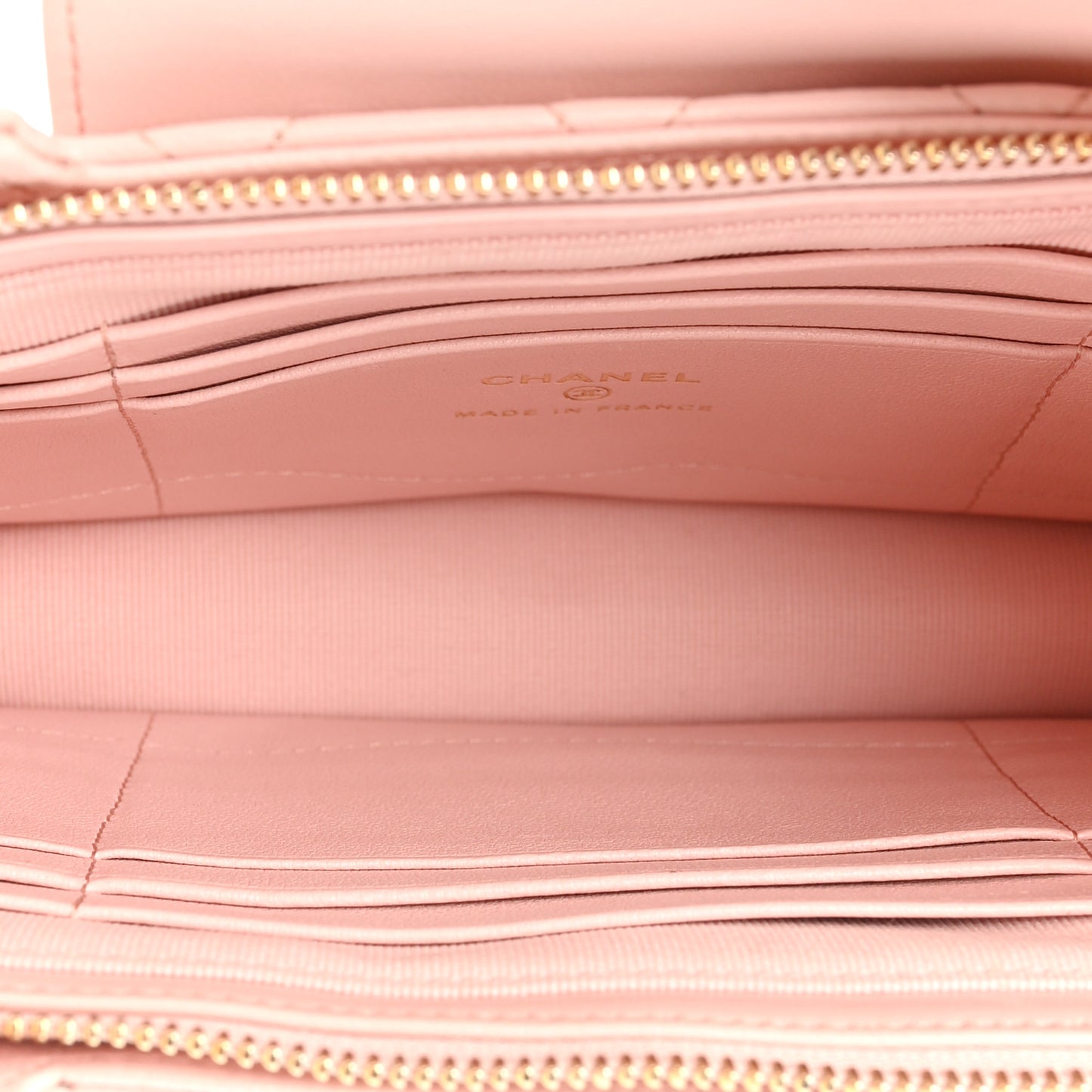 Lambskin Quilted CC Pouch Wristlet Pink