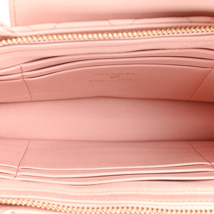 Chanel Lambskin Quilted CC Pouch Wristlet Pink 5 of 14