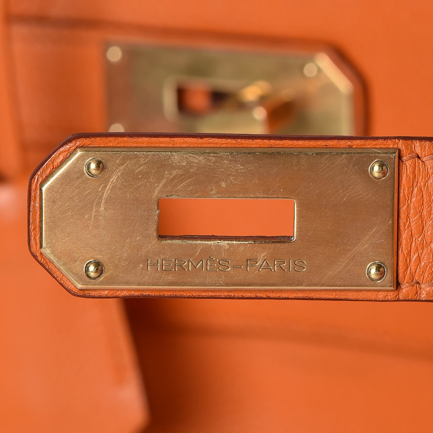 Hermes Taurillon Clemence HAC Birkin 40 Orange 9 of 33