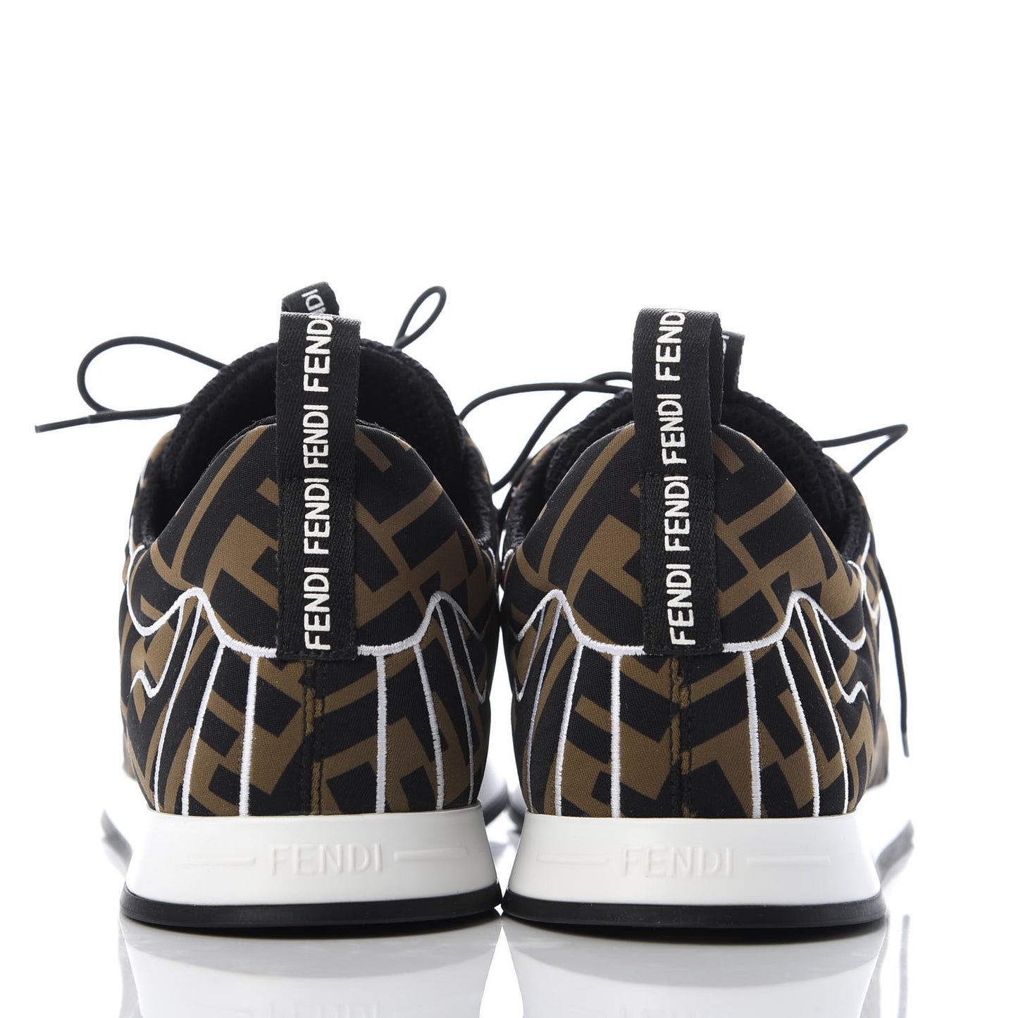 Stretch Fabric FFreedom Sneakers 39 Tobacco Black White