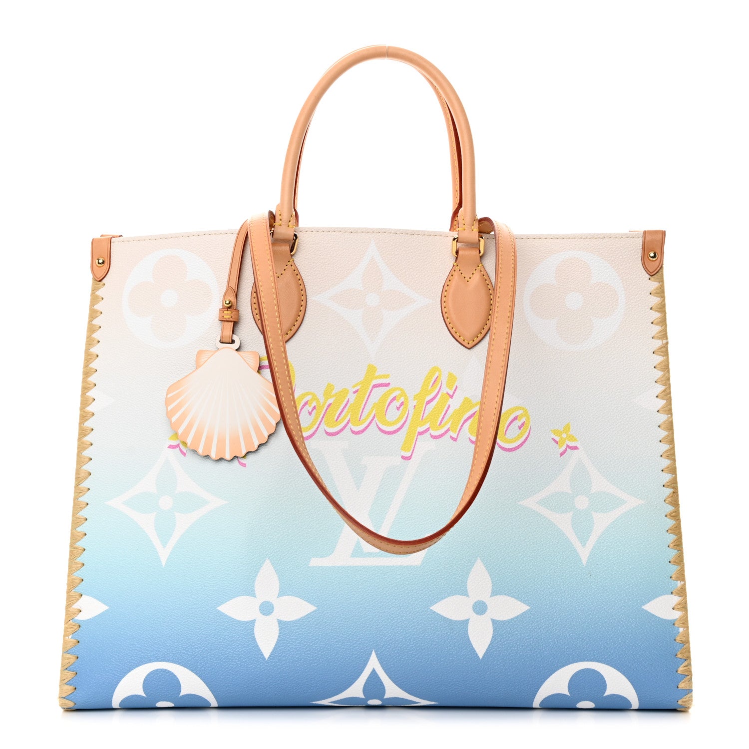 Louis Vuitton Monogram Giant Raffia Portofino By The Pool Onthego GM Blue 1 of 15