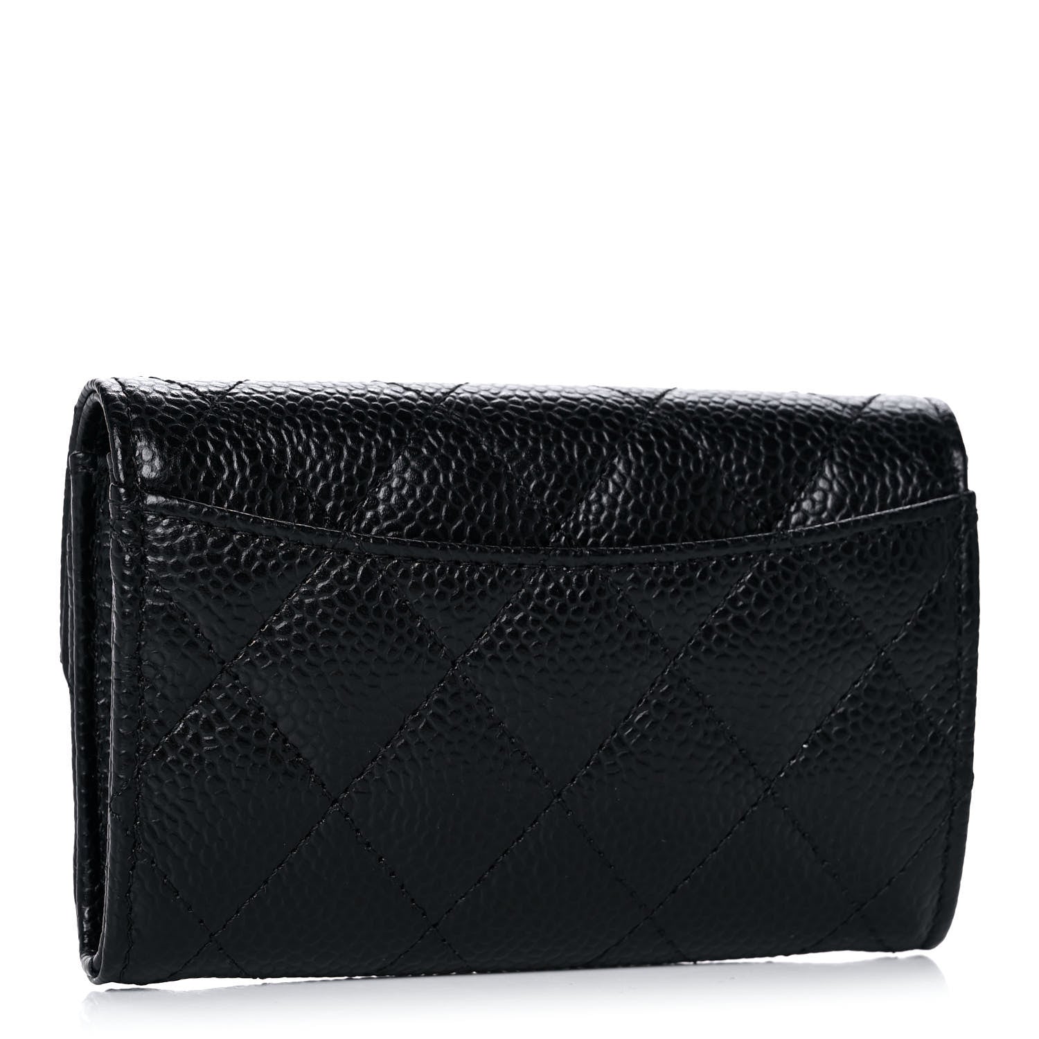 Chanel Caviar Quilted Flap Card Holder Wallet Black 3 of 12