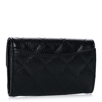 Chanel Caviar Quilted Flap Card Holder Wallet Black 3 of 12