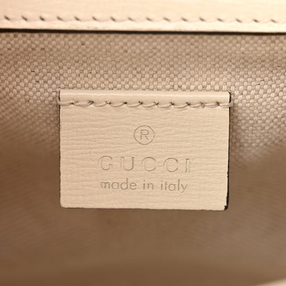 Gucci Azalea Calfskin GG Monogram Bi-Color Debossed Mini Diana Tote Bag Emerald Stone Topaz Mystic White 6 of 10