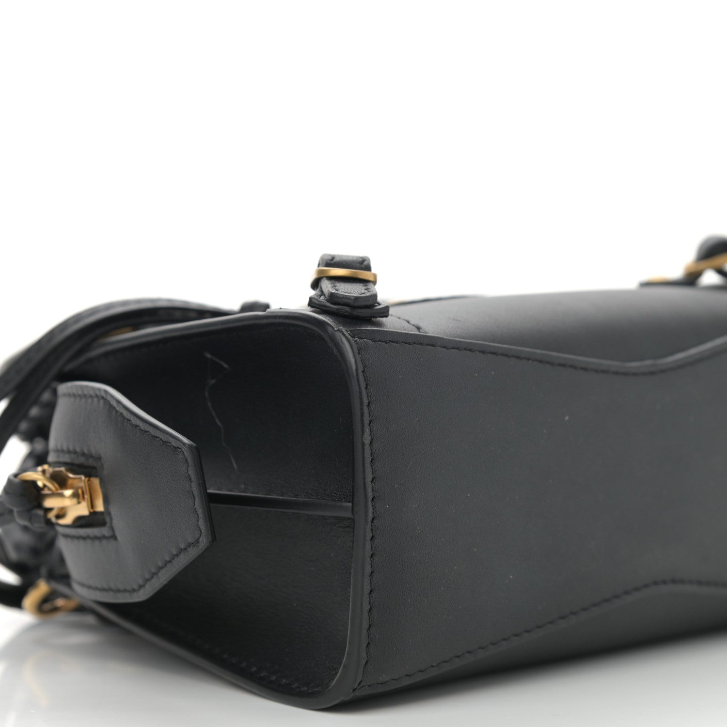 Balenciaga Smooth Calfskin Neo Classic Brass Hardware Nano City Crossbody Black 5 of 10