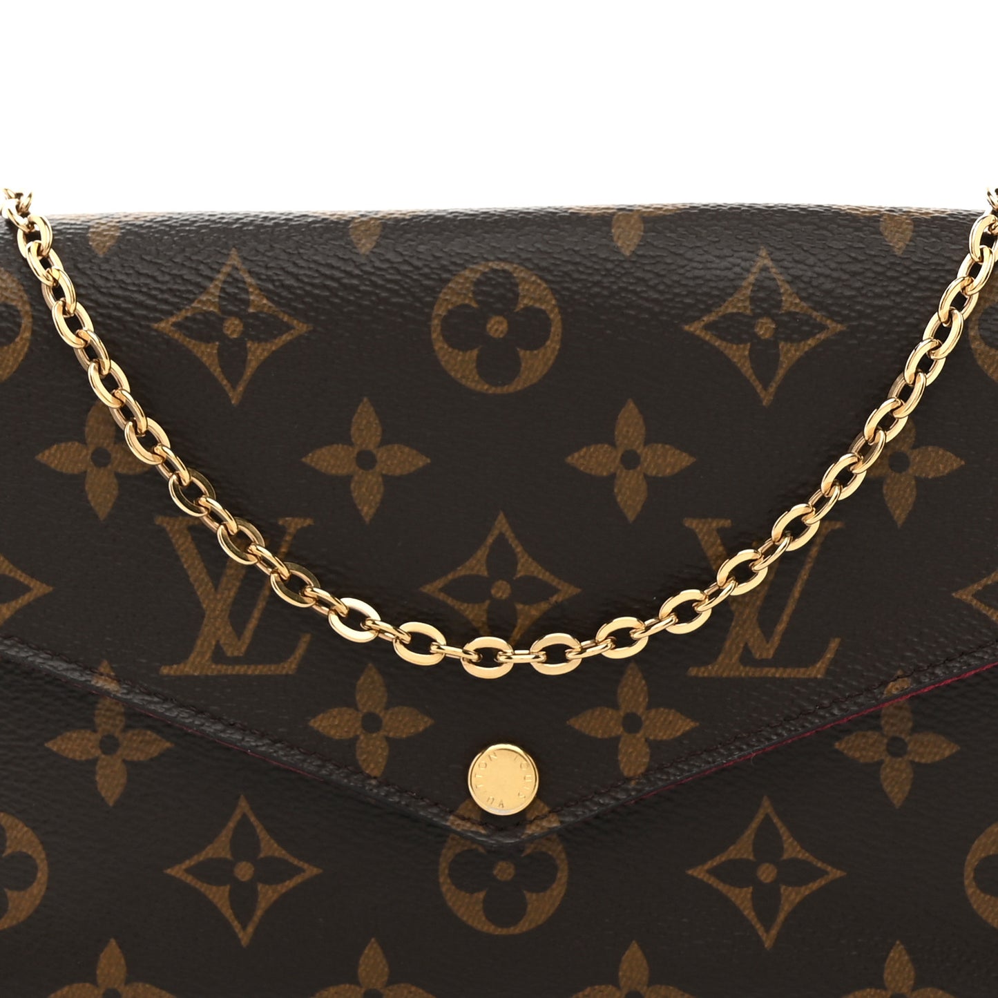 Monogram Pochette Felicie Chain Wallet Fuchsia