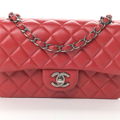 Chanel Lambskin Quilted Mini Rectangular Flap Red 8 of 14