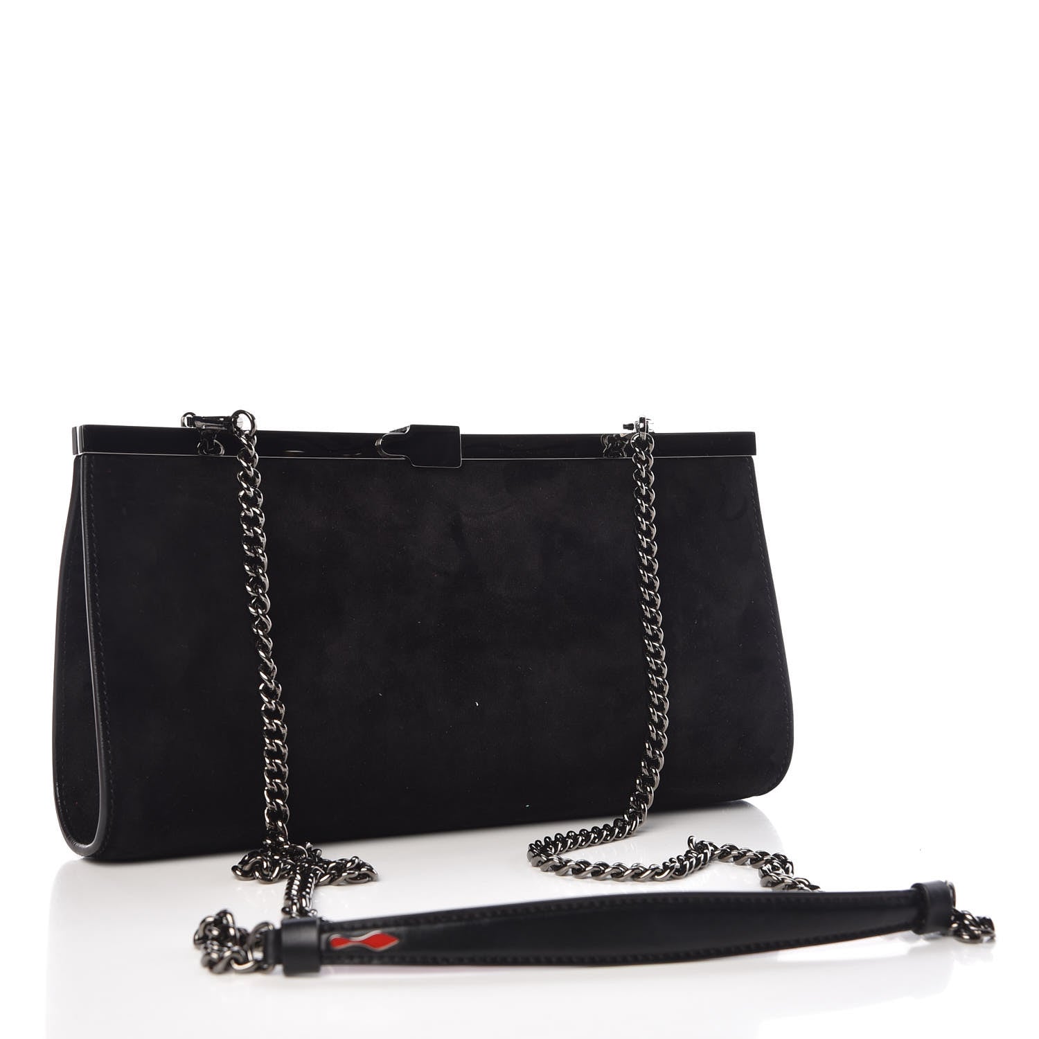 Christian Louboutin Veau Velours Palmette Clutch Black 3 of 6