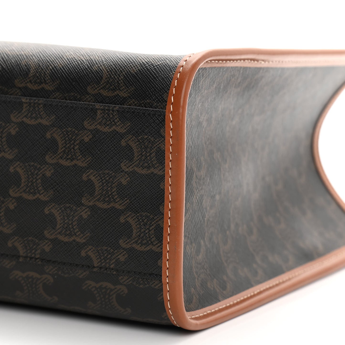 Triomphe Canvas Calfskin Mini Horizontal Cabas Tan