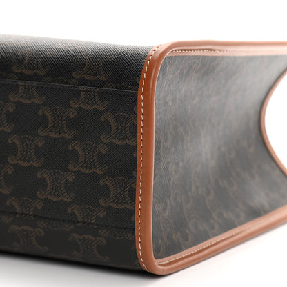 Celine Triomphe Canvas Calfskin Mini Horizontal Cabas Tan 11 of 12