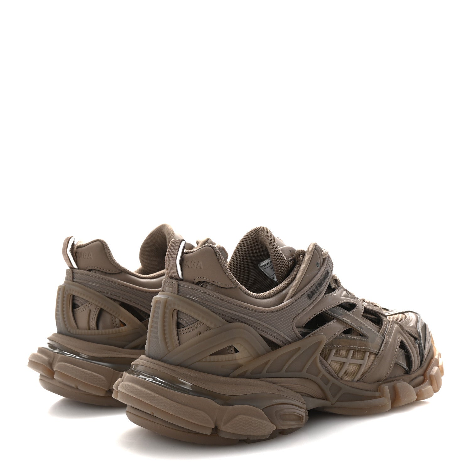 Balenciaga Rubber Mesh Monocolor Clear Sole Womens Track.2 Open Sneakers 39 Dark Beige 5 of 10