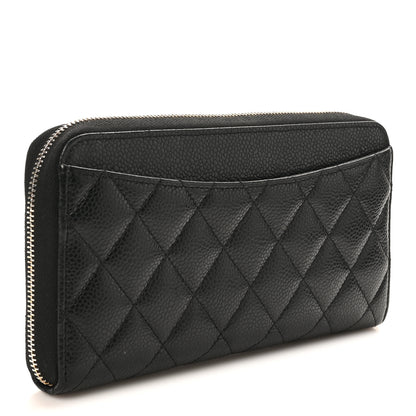 Chanel Caviar Quilted Large Gusset Zip Around Wallet Black 3 of 8