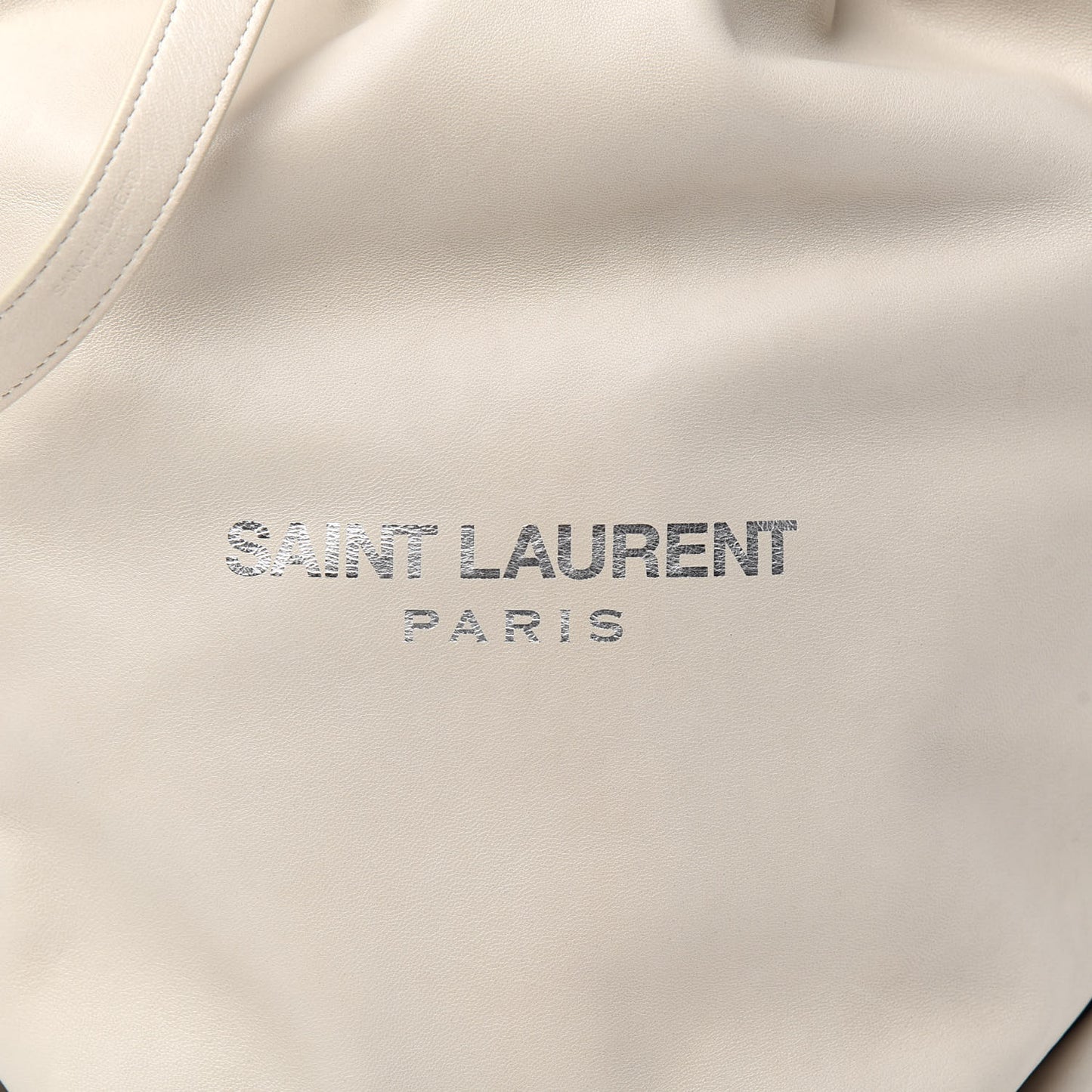 Lambskin Teddy Drawstring Bag Crema Soft