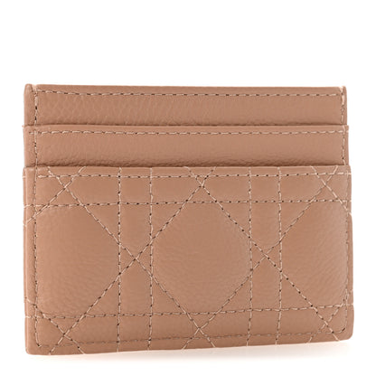 Christian Dior Supple Calfskin Cannage Caro Freesia Card Holder Rose De Vents 3 of 9