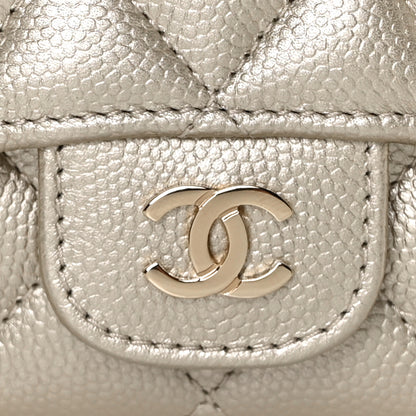 Chanel Metallic Caviar Quilted Flap Card Holder Gold 10 of 11