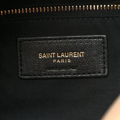 Saint Laurent Lambskin Quilted Small Loulou Puffer Monogram Chain Satchel Dark Beige 6 of 12