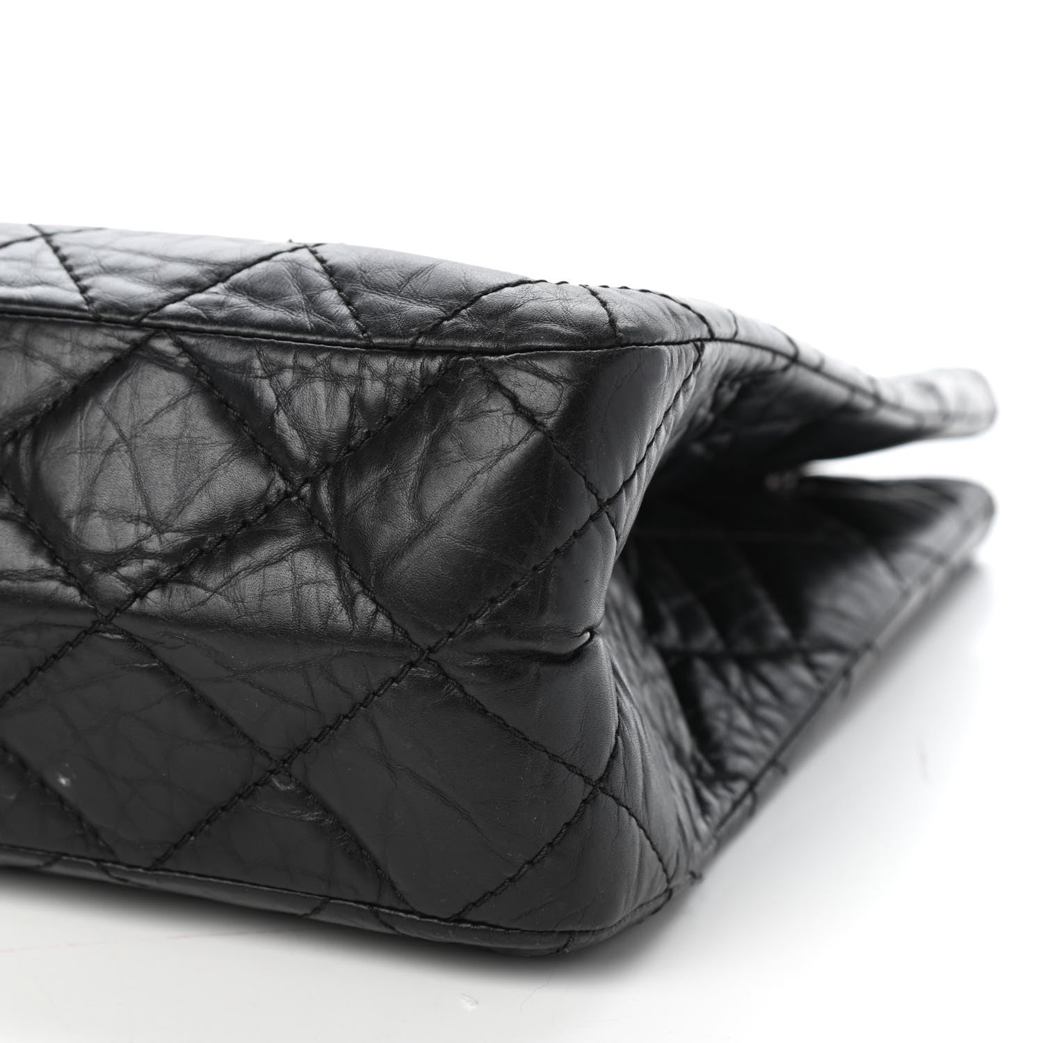 Chanel Aged Calfskin Quilted Reissue 2.55 Tote Black 9 of 10