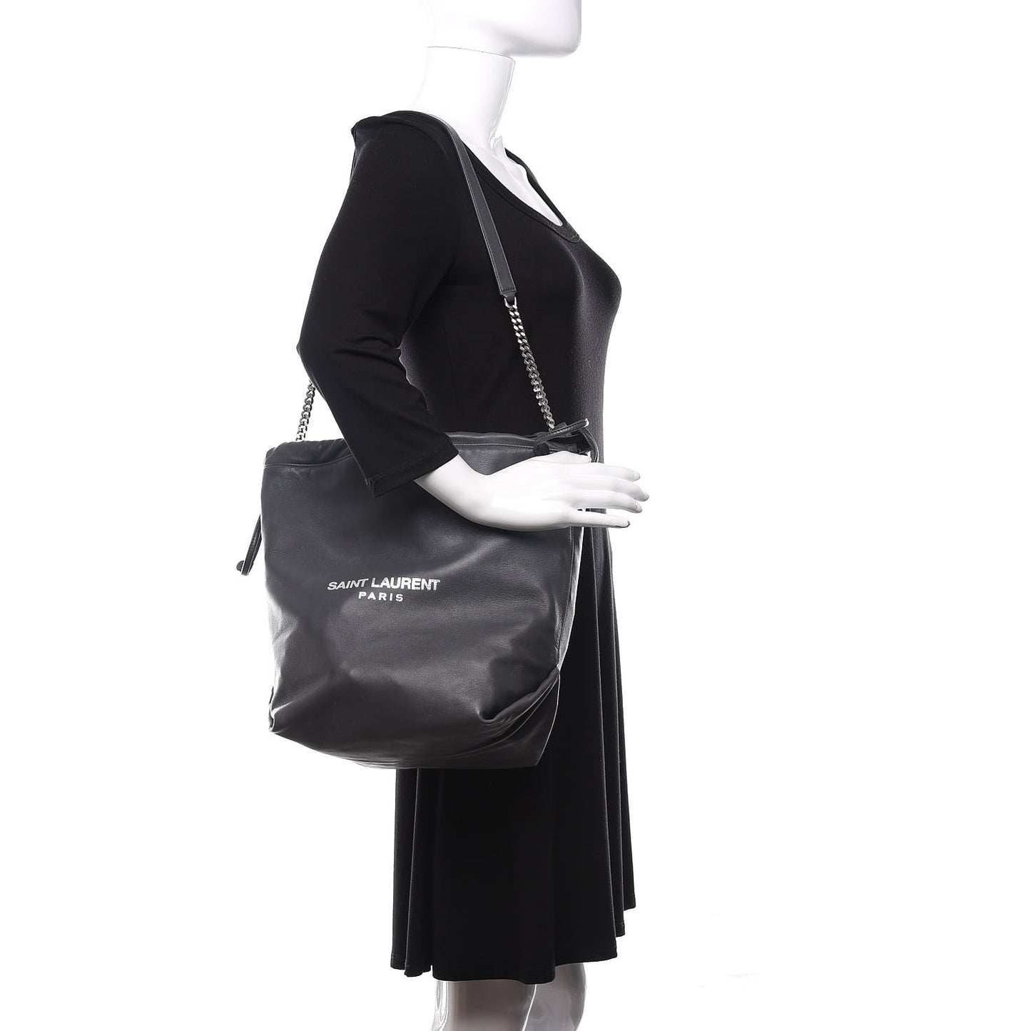 Lambskin Teddy Drawstring Bag Grey