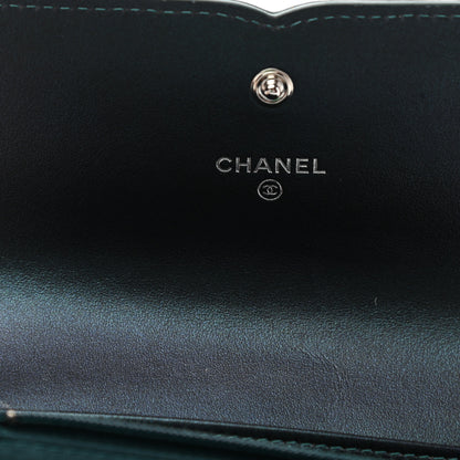 Chanel Iridescent Caviar Quilted Medium Filigree Flap Wallet Dark Turquoise 6 of 8