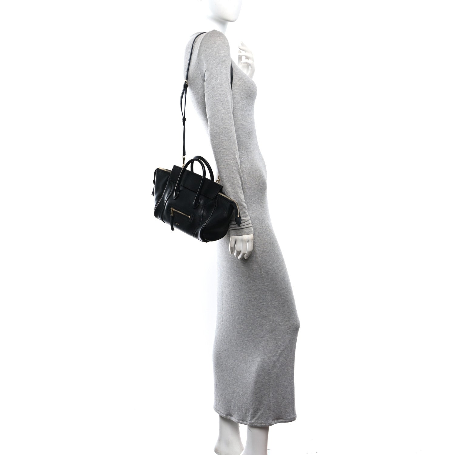 Celine Supple Shiny Lambskin Little New Luggage Black 2 of 10