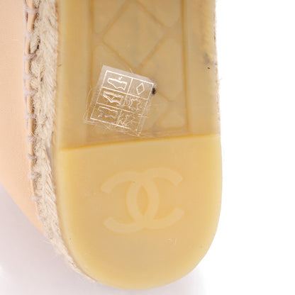 Chanel Lambskin CC Espadrilles 39 Beige Black 8 of 10