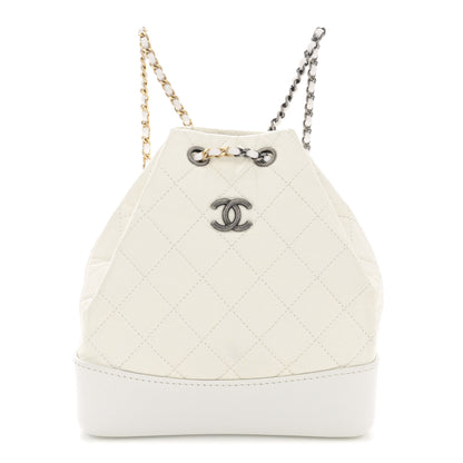 Chanel Aged Calfskin Quilted Small Gabrielle Backpack White 1 of 13