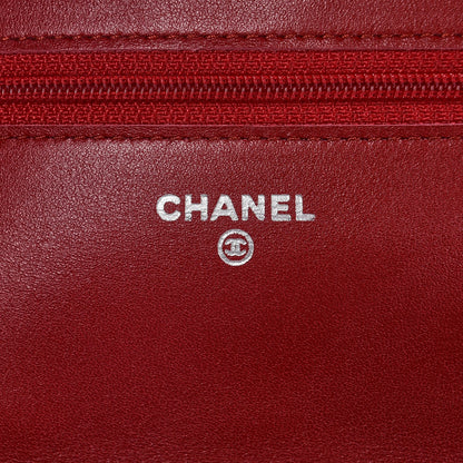 Chanel Patent Quilted Brilliant Wallet On Chain WOC Red 6 of 9
