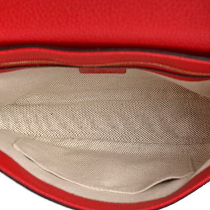 Gucci Pebbled Calfskin Medium Soho Flap Crossbody Vibrant Red 5 of 11