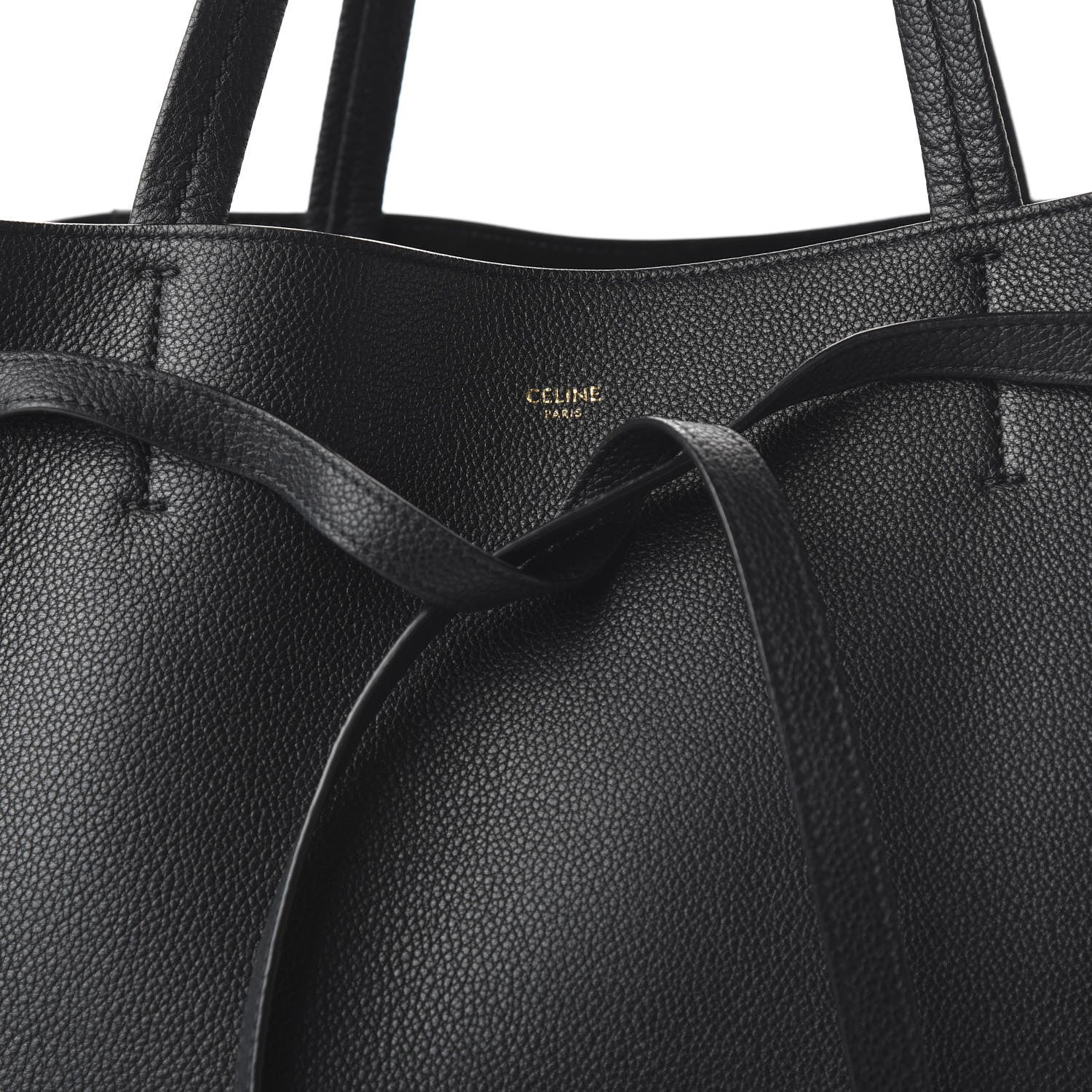 Celine Soft Grained Calfskin Medium Belt Cabas Phantom Black 9 of 9