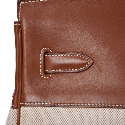Hermes Toile Barenia Birkin 35 Fauve 34 of 45