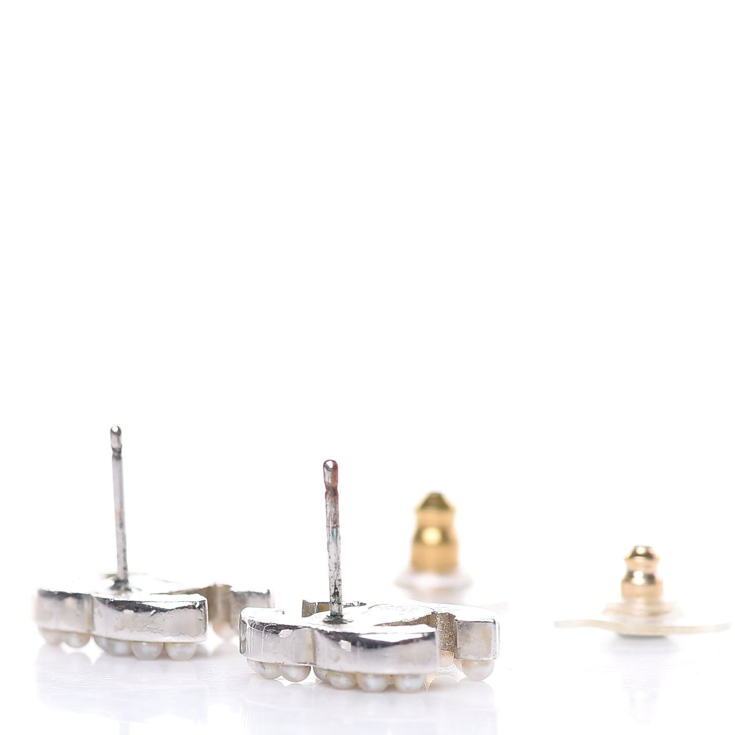 Pearl CC Earrings Silver
