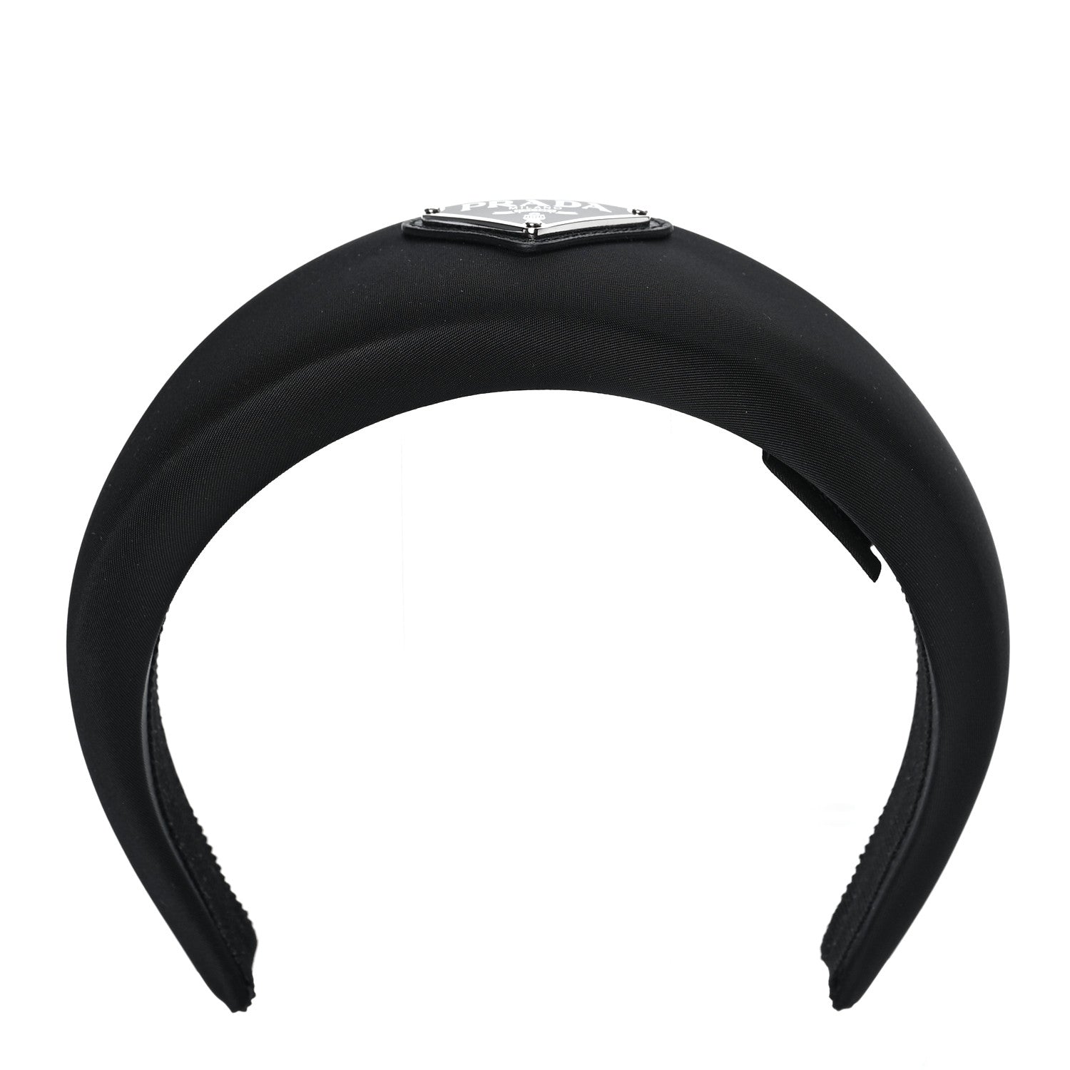 Prada Re-Nylon Metal Triangle Logo Headband Black 1 of 6