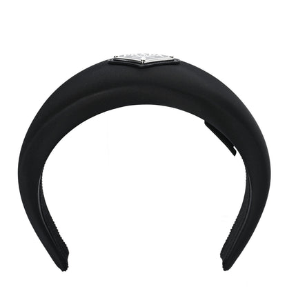Prada Re-Nylon Metal Triangle Logo Headband Black 1 of 6