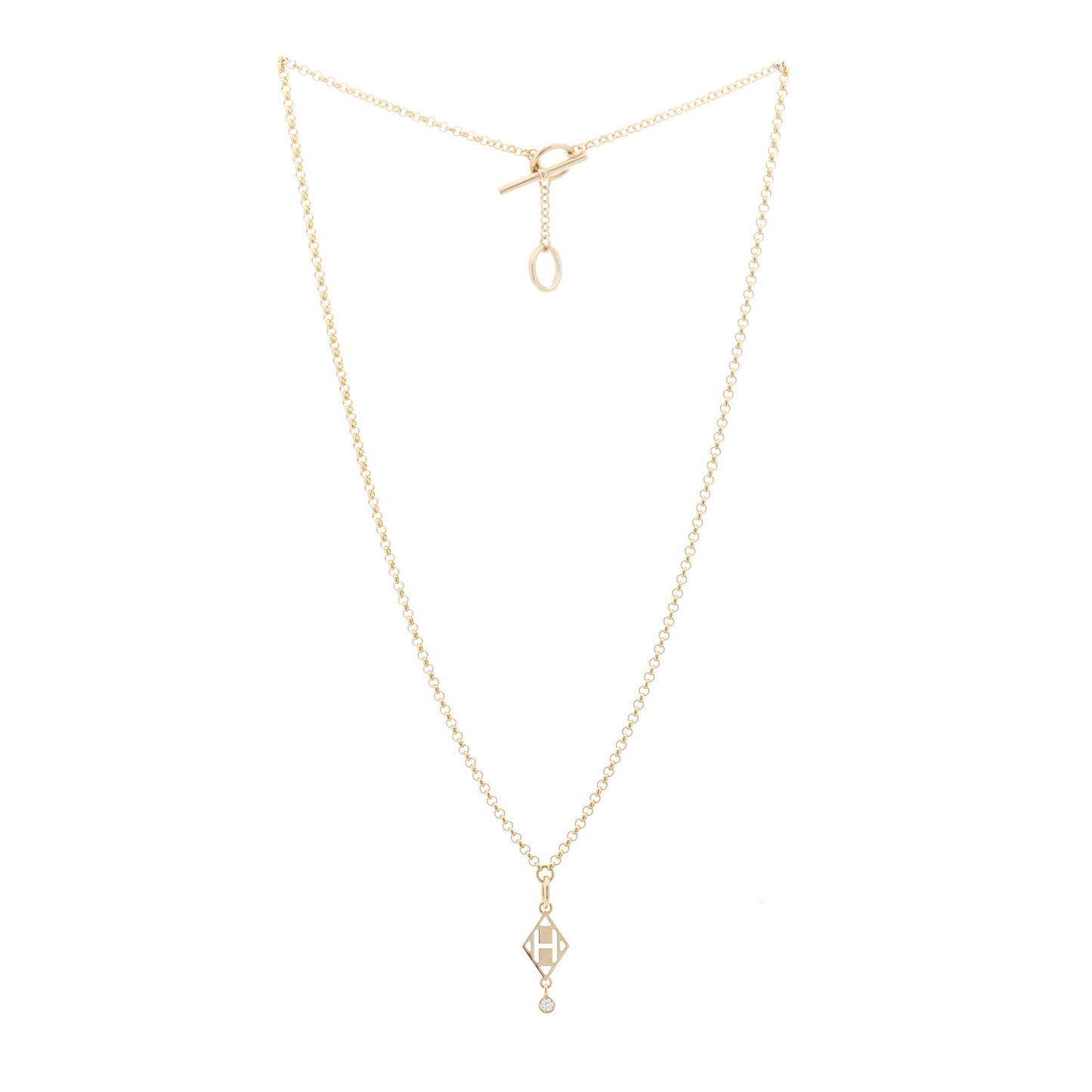 18K Rose Gold Diamond Gambade Pendant Necklace