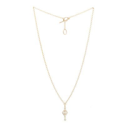 Hermes 18K Rose Gold Diamond Gambade Pendant Necklace 3 of 5