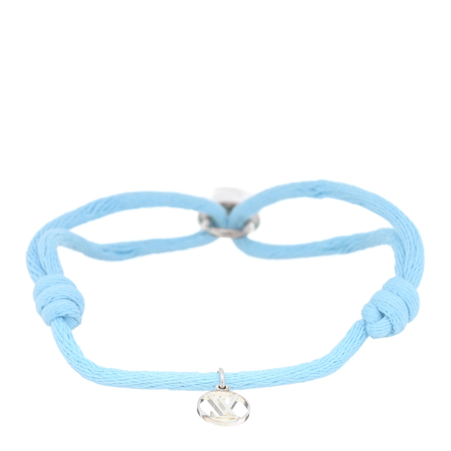 Louis Vuitton Sterling Silver Cotton Lockit X Doudou Louis Bracelet Blue 2 of 3