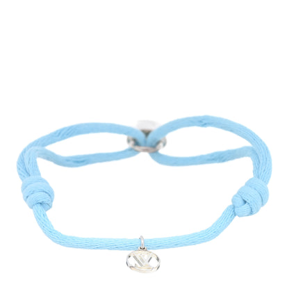 Louis Vuitton Sterling Silver Cotton Lockit X Doudou Louis Bracelet Blue 2 of 3
