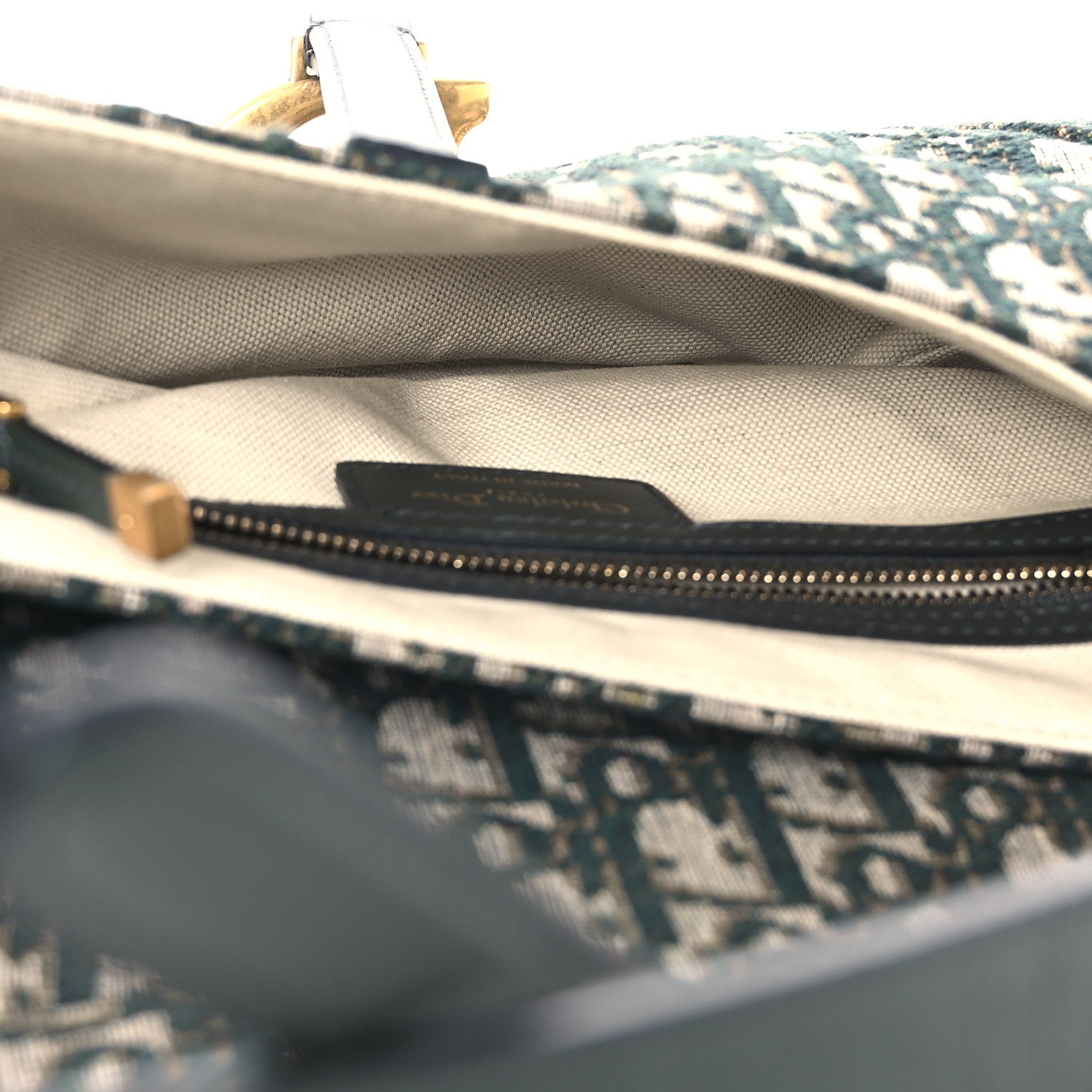 Christian Dior Oblique Saddle Bag Green 4 of 11