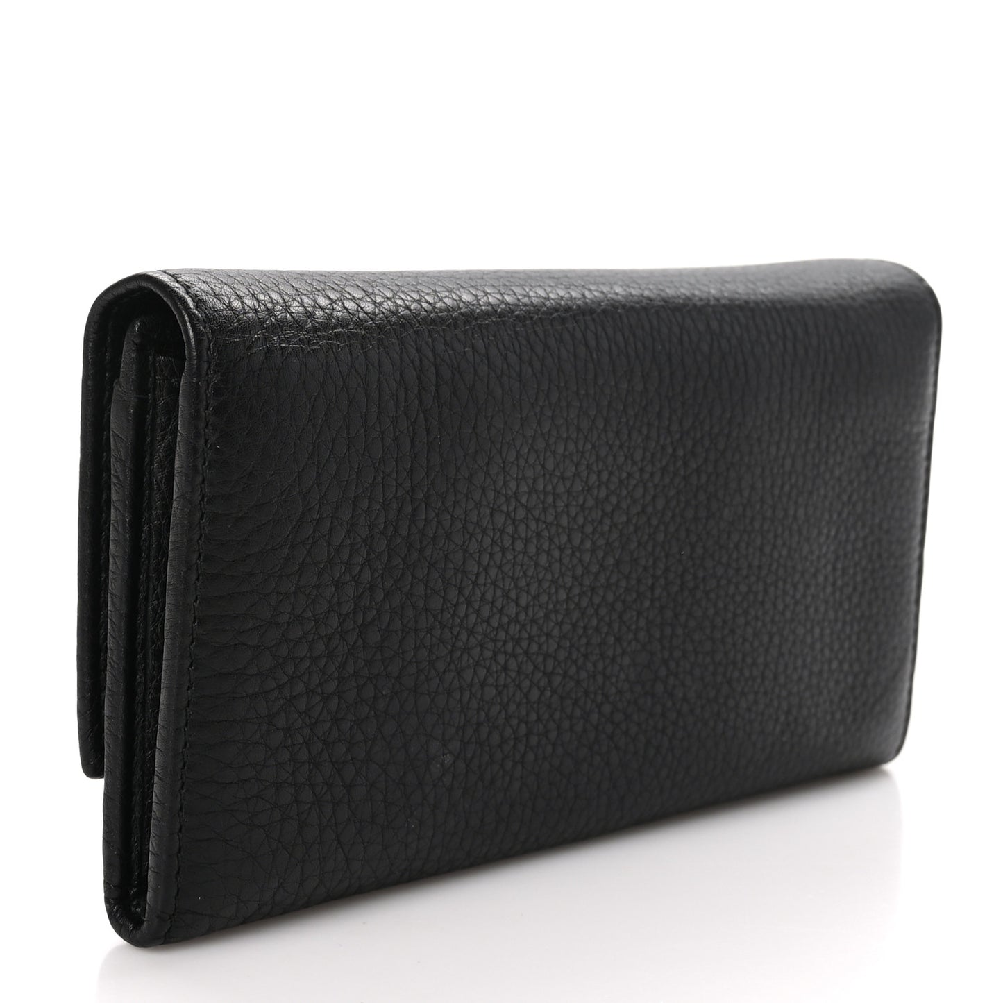 Pebbled Calfskin Large Soho Continental Wallet Black