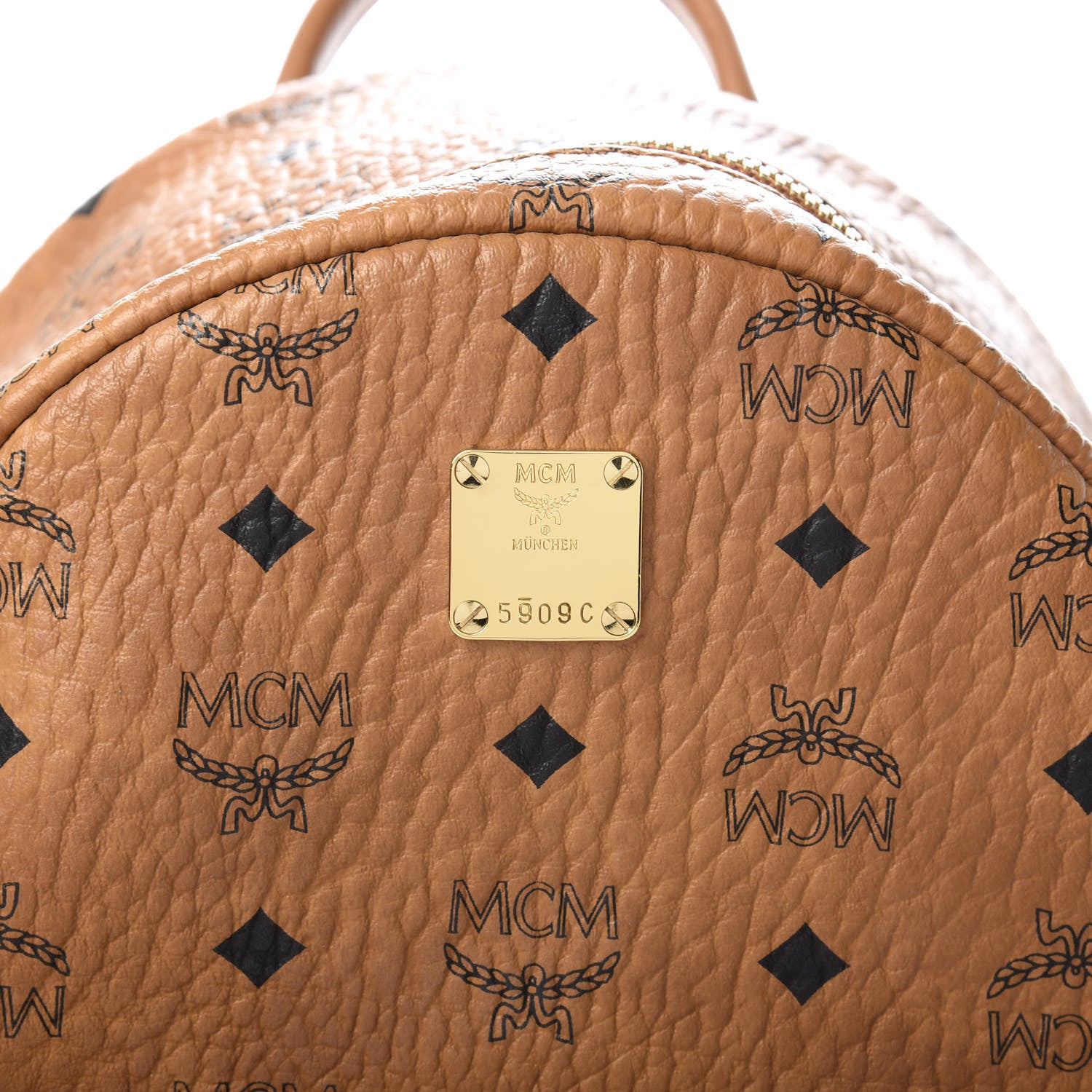 MCM Visetos Year Of The Mouse Small Stark Backpack Cognac 4 of 4