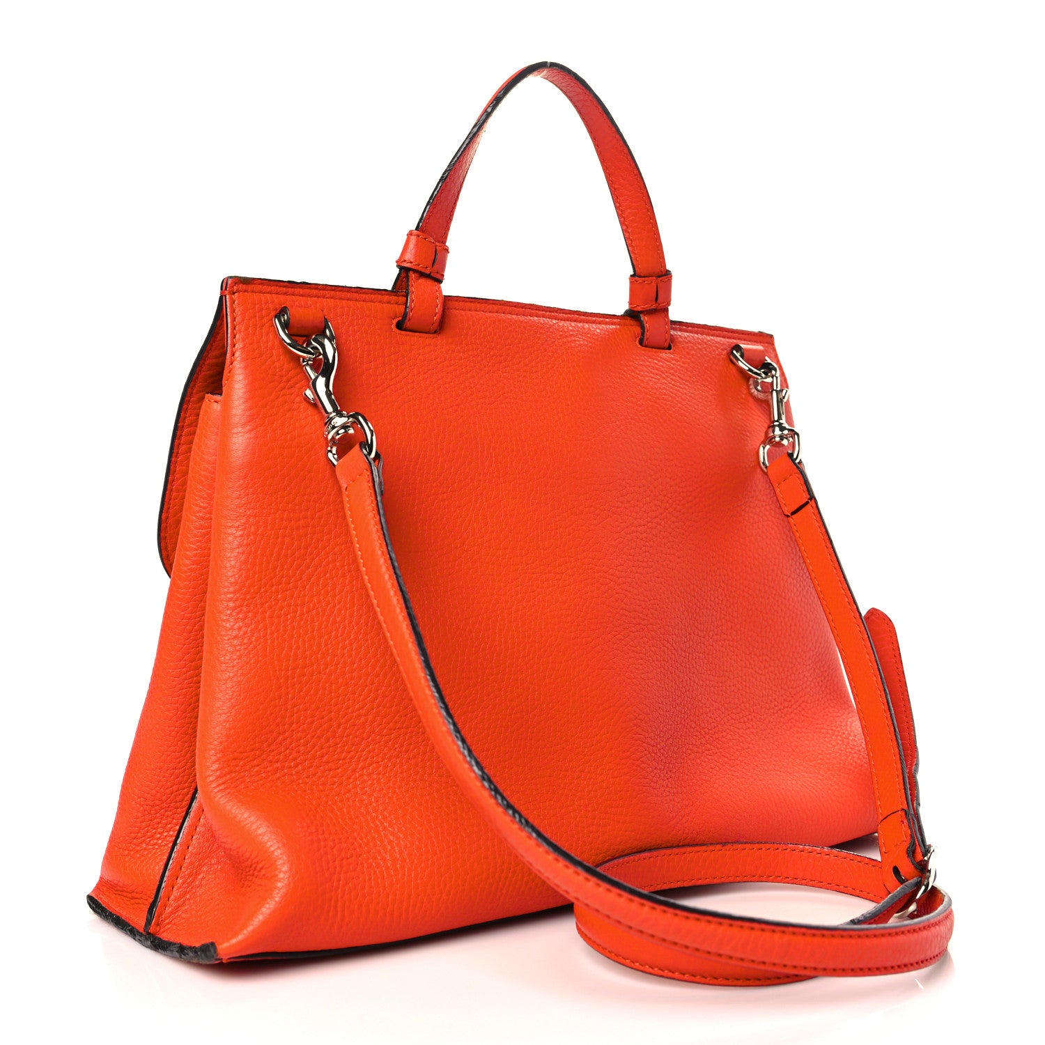 Gucci Cellarius Calfskin Medium Bamboo Daily Top Handle Bag New Dark Orange 3 of 10