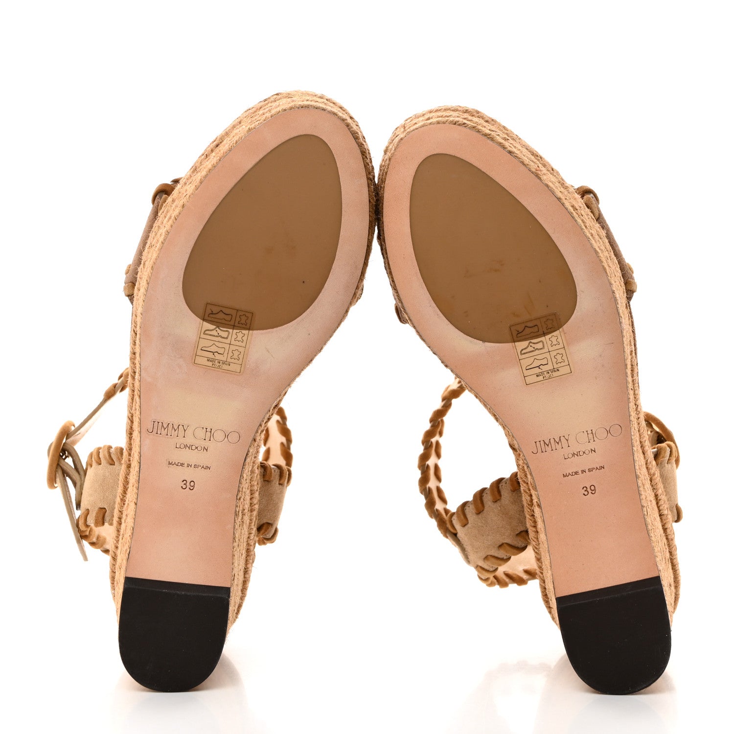 Jimmy Choo Suede Espadrille Abigail 100 Wedge Sandals 39 Brown 5 of 7