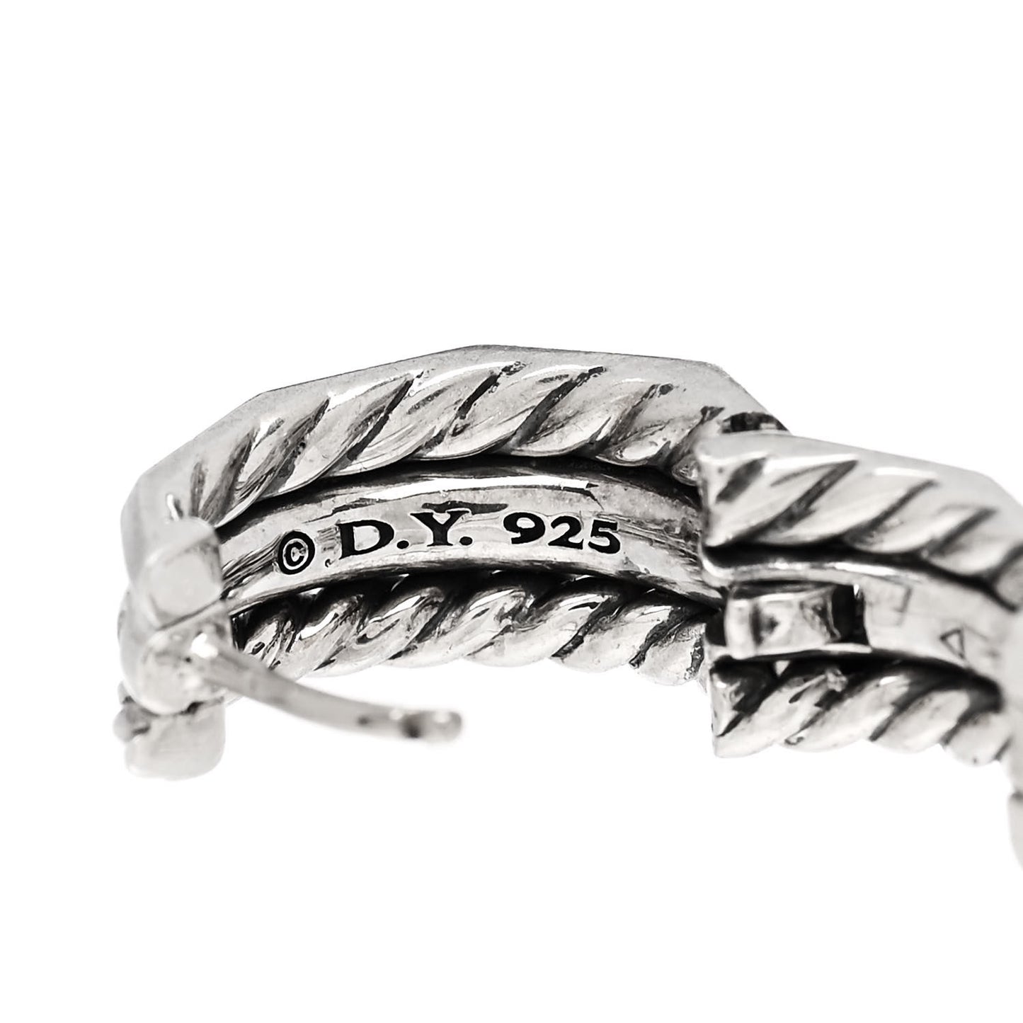 Sterling Silver Diamond Stax Hoop Earrings