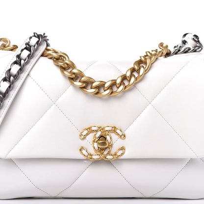 Chanel Goatskin Quilted Medium 19 Flap White 10 of 11