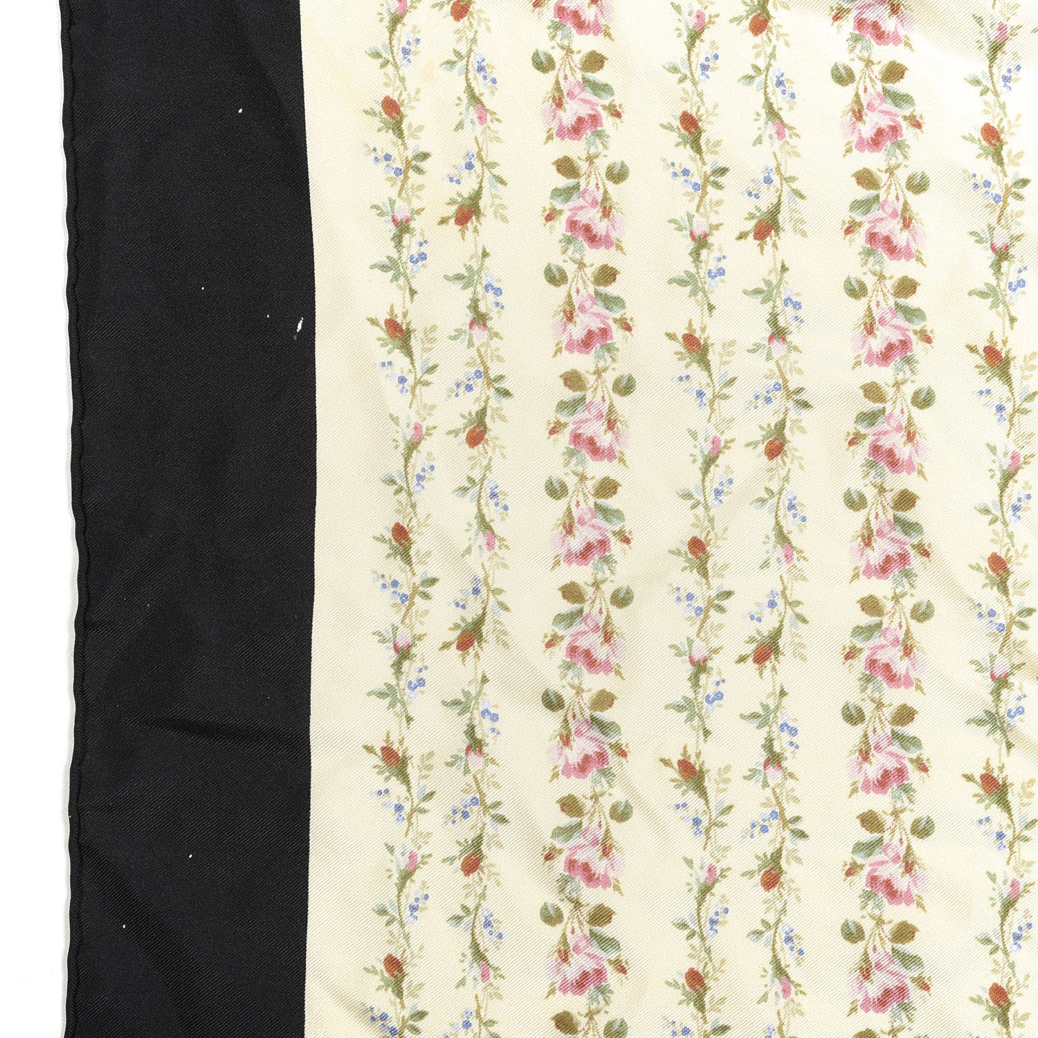 Gucci Silk Twill Gucci Rose Series Square Scarf Ivory Black 4 of 4